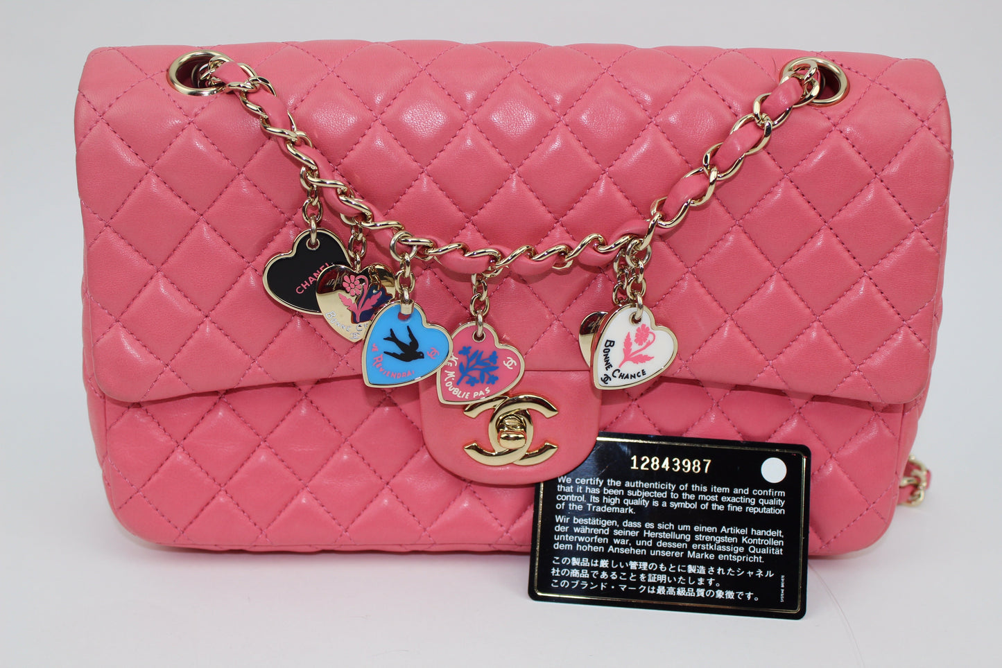 CHANEL SMALL LAMBSKIN FLAP BAG IN PINK