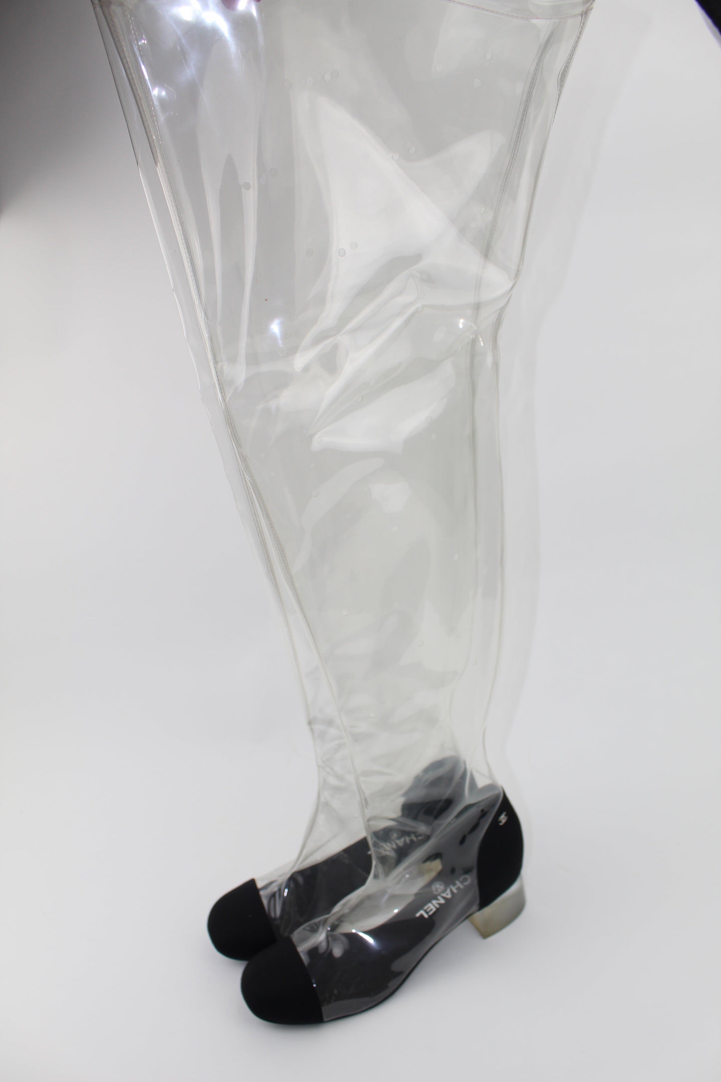 CHANEL CLEAR  PVC OVER THE KNEE BOOTS