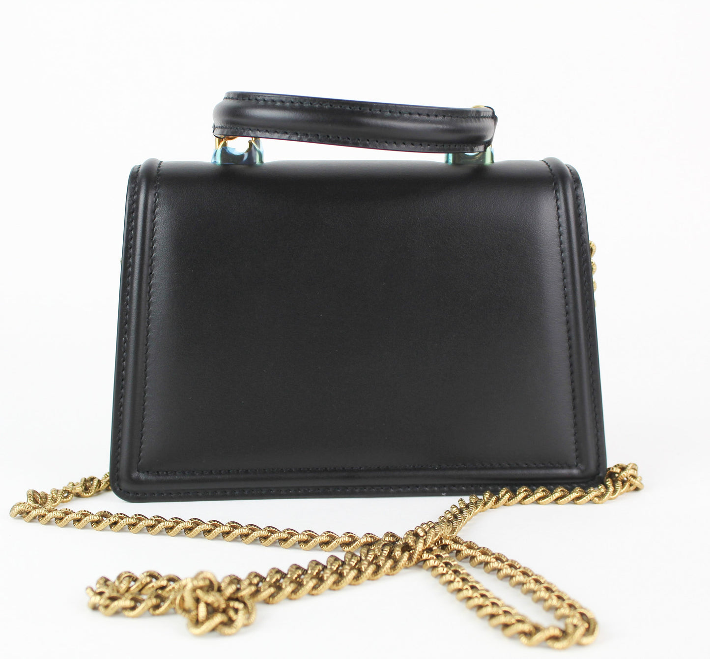 Dolce and Gabbana Small Smooth Calfskin Devotion Bag in Black