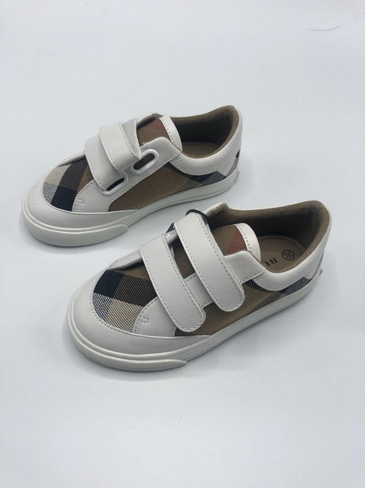 BURBERRY  KIDS PLAID VELCRO SHOES SIZE 26