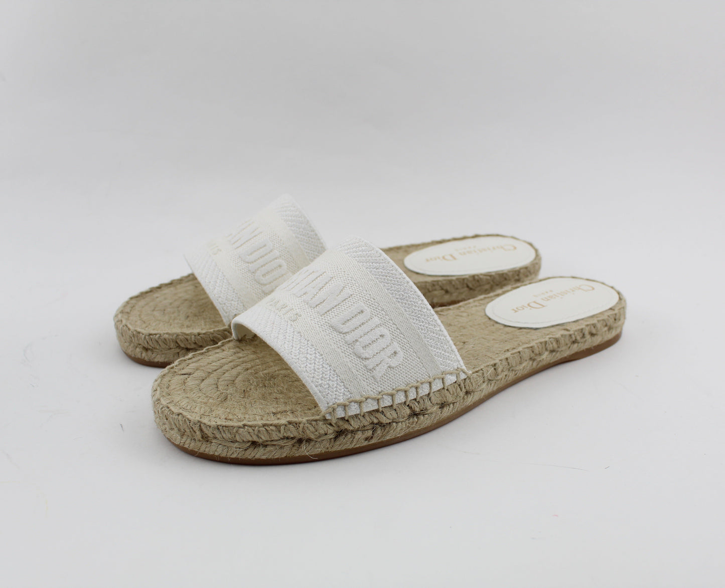 DIOR GRANVILLE OBLIQUE EMBROIDERED COTTON SLIDES