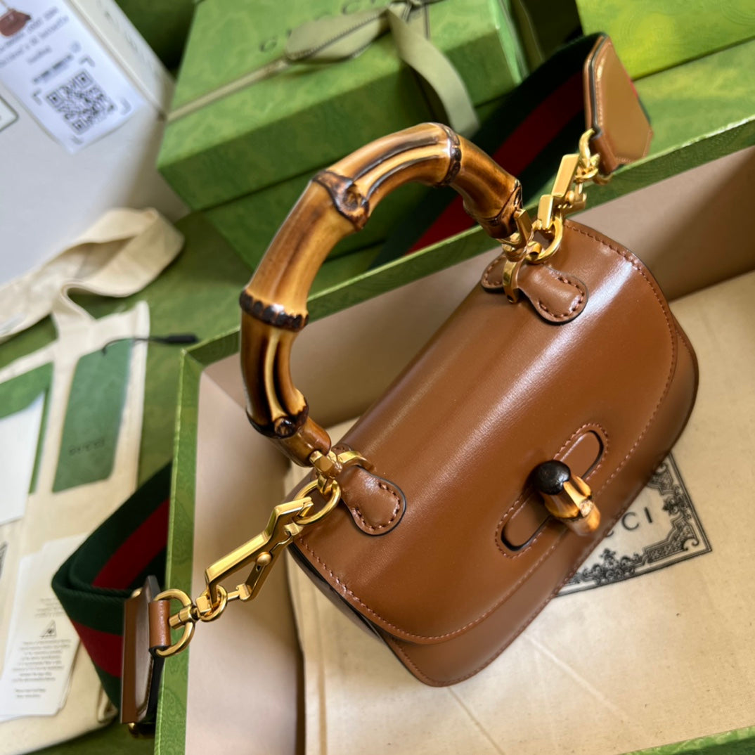Luxury Gucci Small Top Handle Bag With Bamboo
