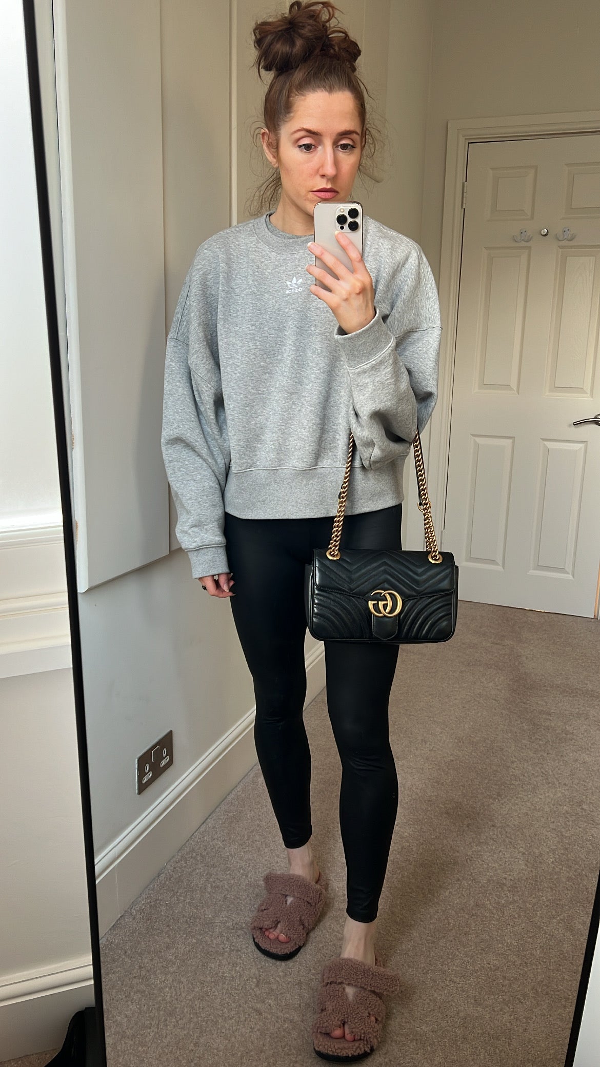 Luxury Gucci GG Black and White Marmont Small Shoulder Bag ( 1800)