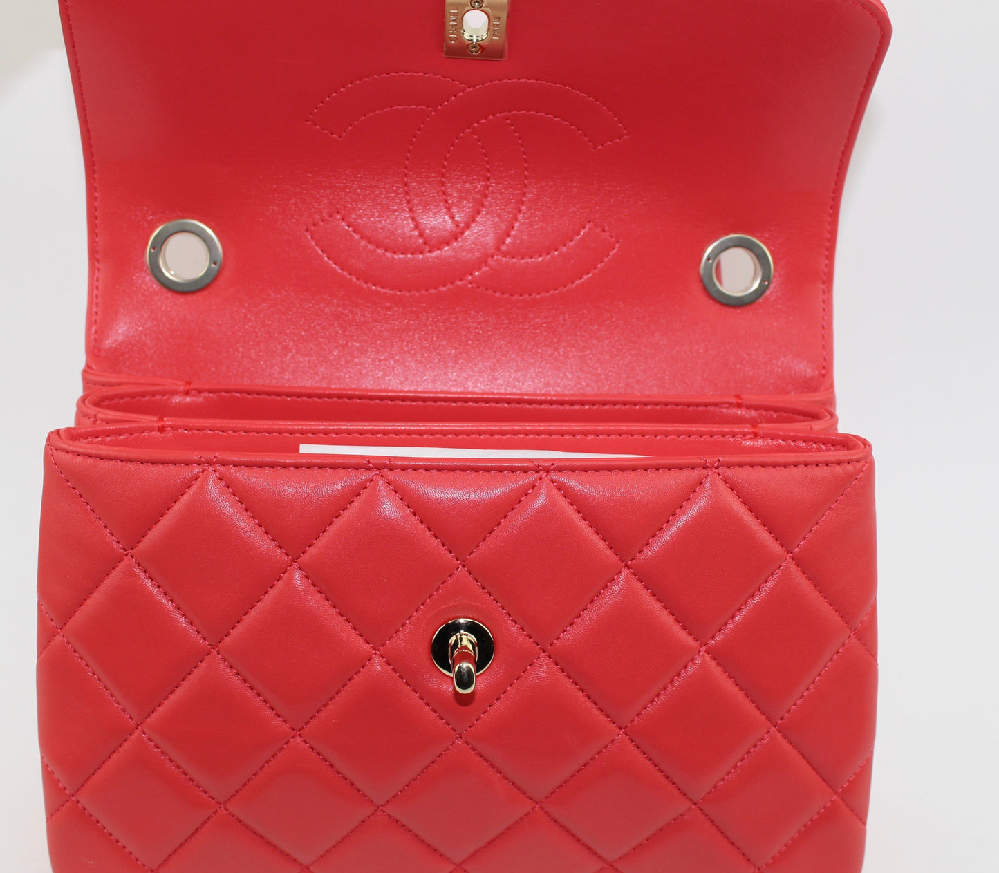 CHANEL FLAP BAG WITH TOP HANDLE