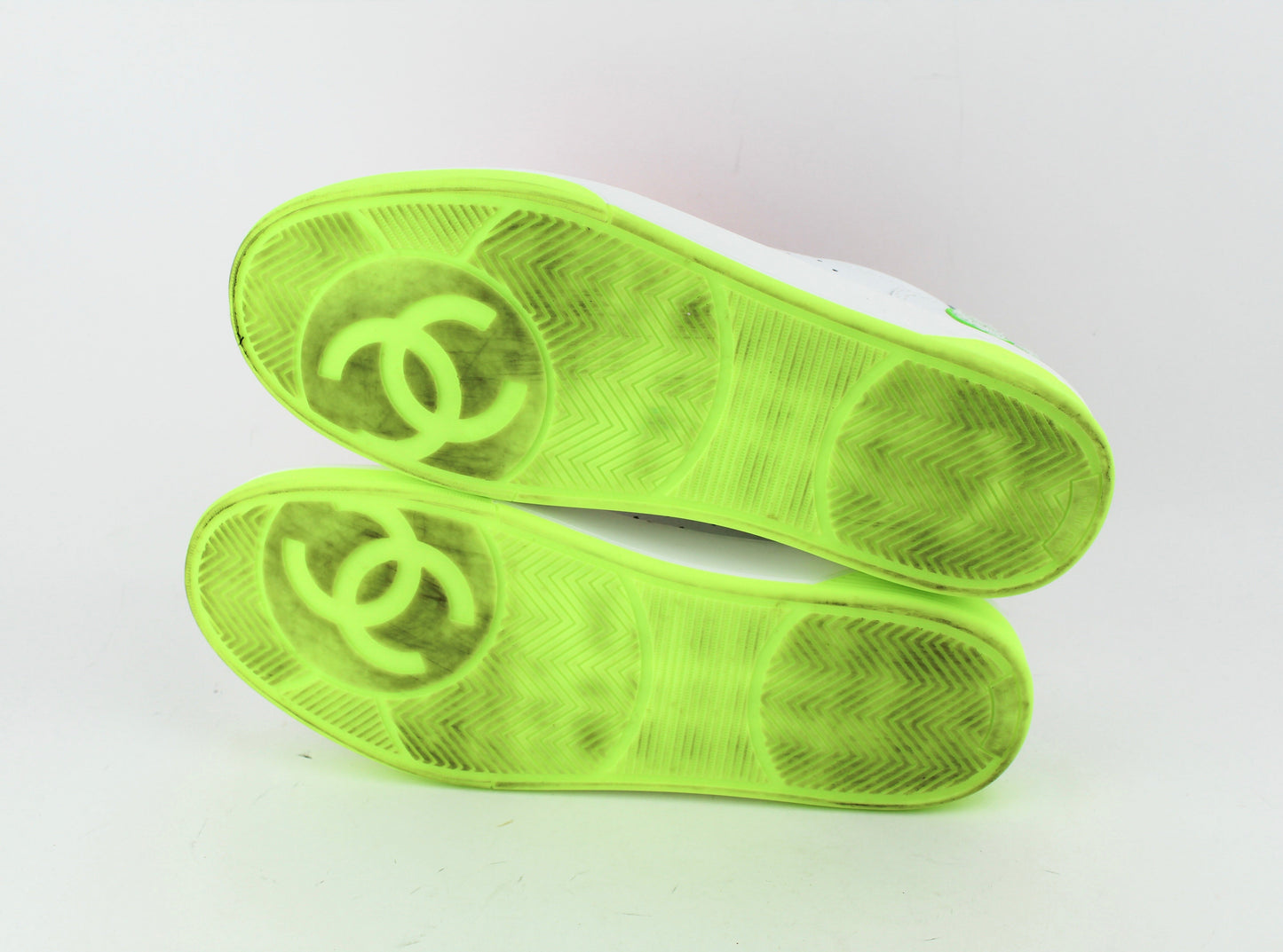 Chanel white and neon Sneakers