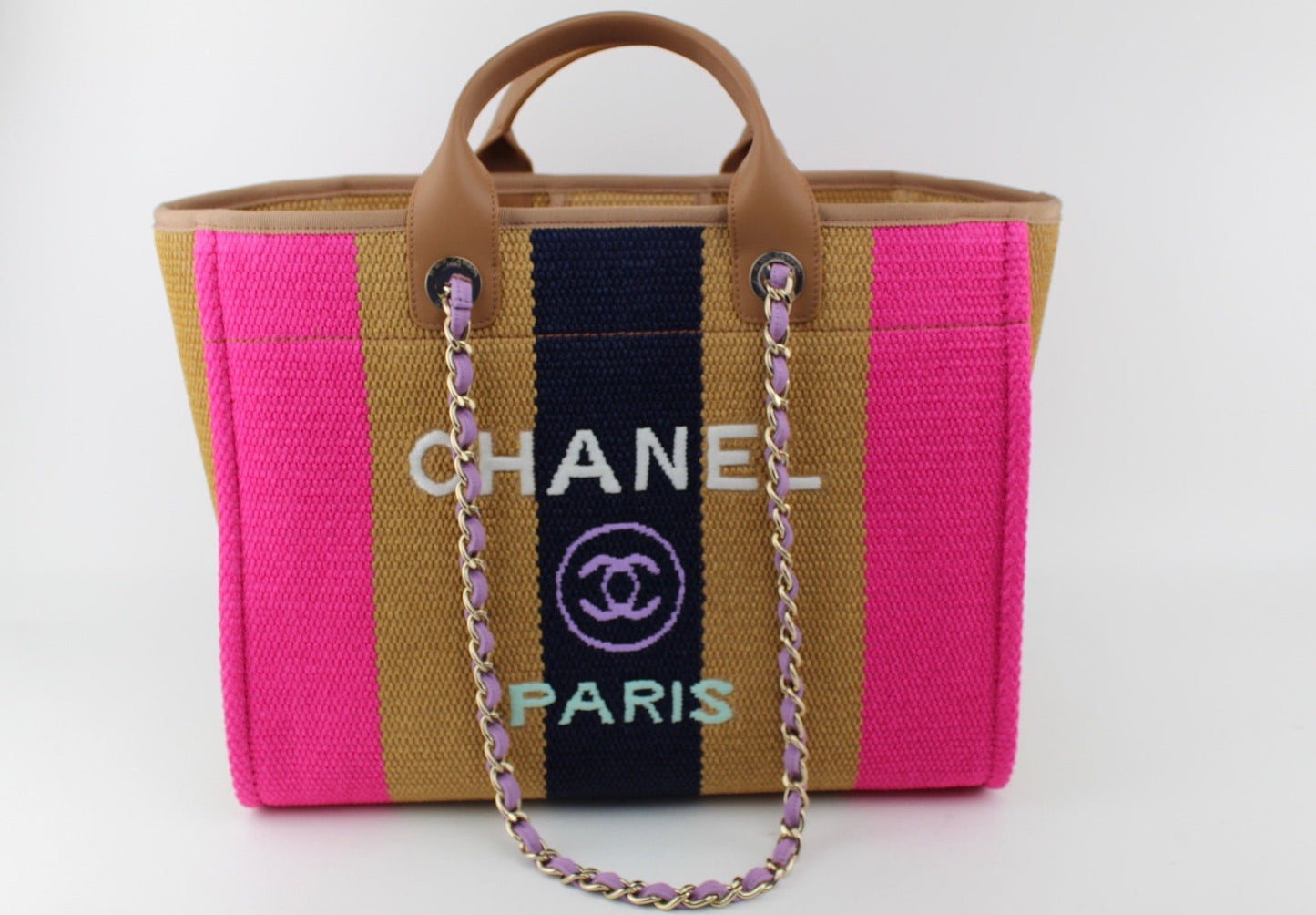 Chanel Viscose Multicolor Deauville Tote