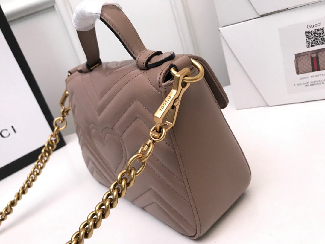 Luxury Gucci GG Marmont Mini Top Handle Bag