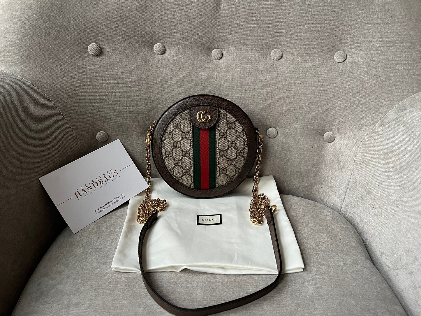 Luxury Gucci GG Ophidia Mini GG Round Shoulder Bag ( 1,160)