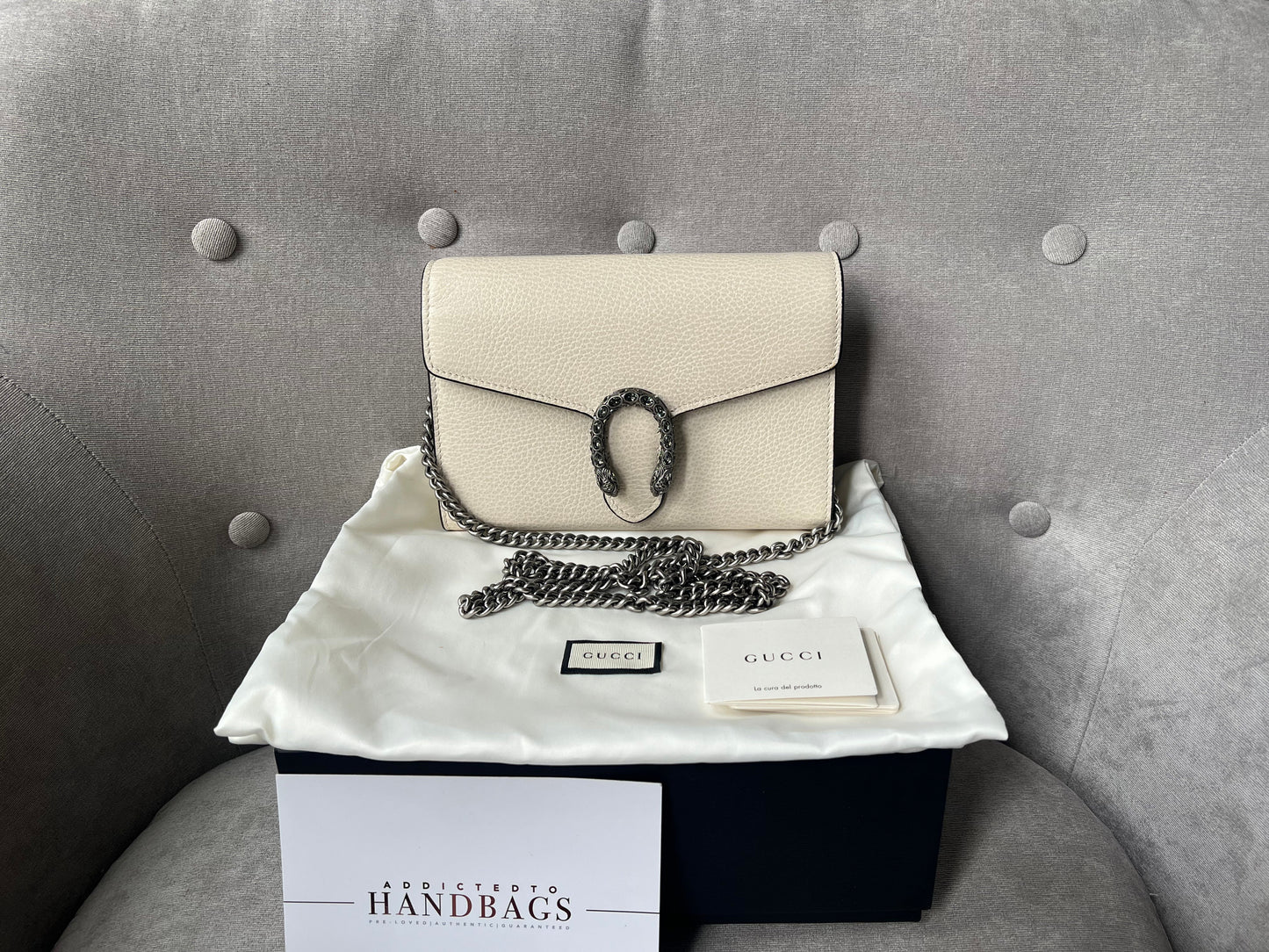 Luxury Gucci Dionysus White Mini Chain Bag ( 1340)