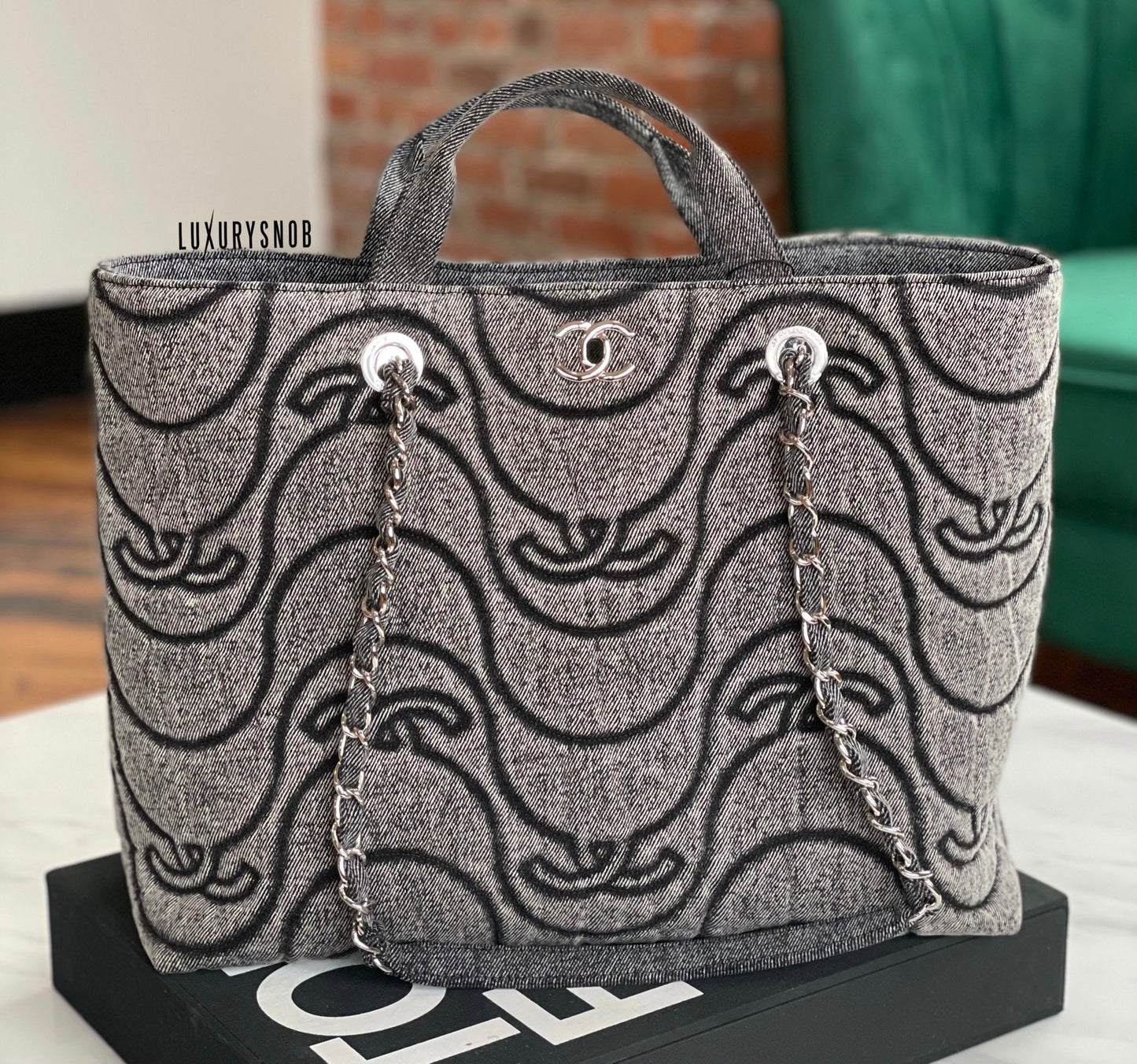 Chanel Denim Shopping Tote