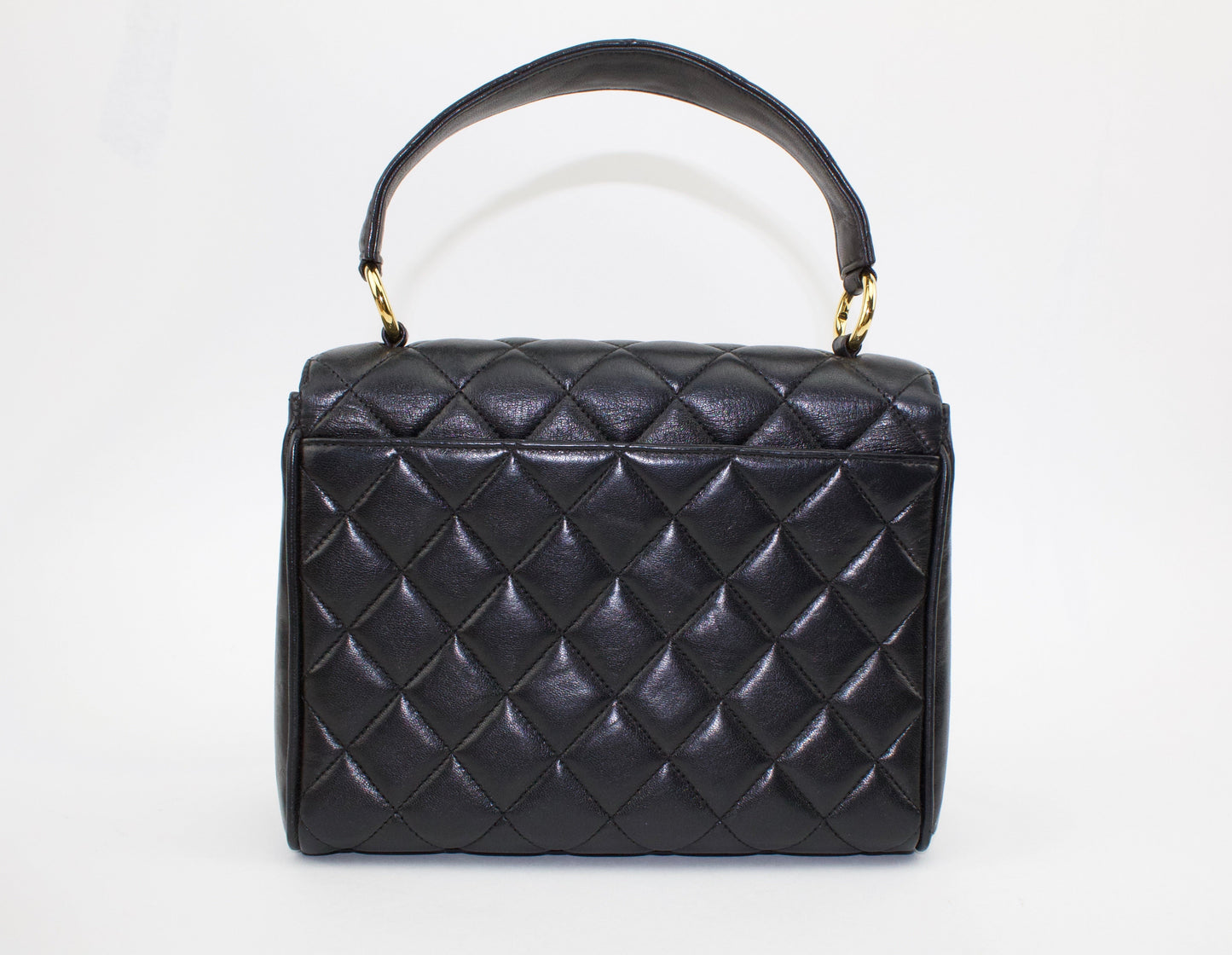 CHANEL VINTAGE TWIN TOP HANDLE FLAP BAG