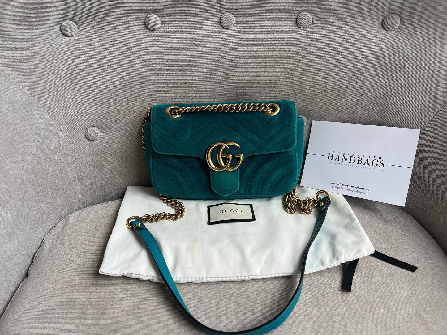 Luxury Gucci GG Mini Velvet Marmont Mini Shoulder Bag