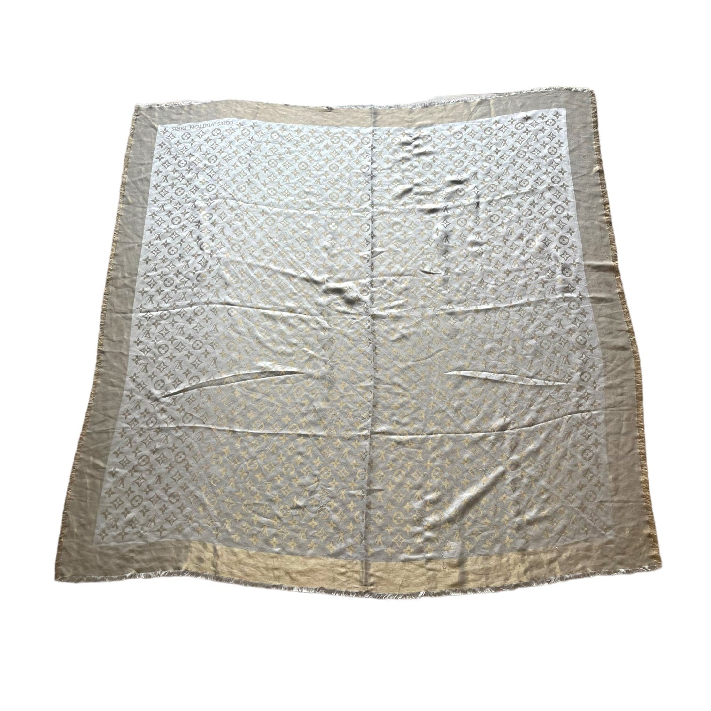 Louis Vuitton Grey and Gold Scarf