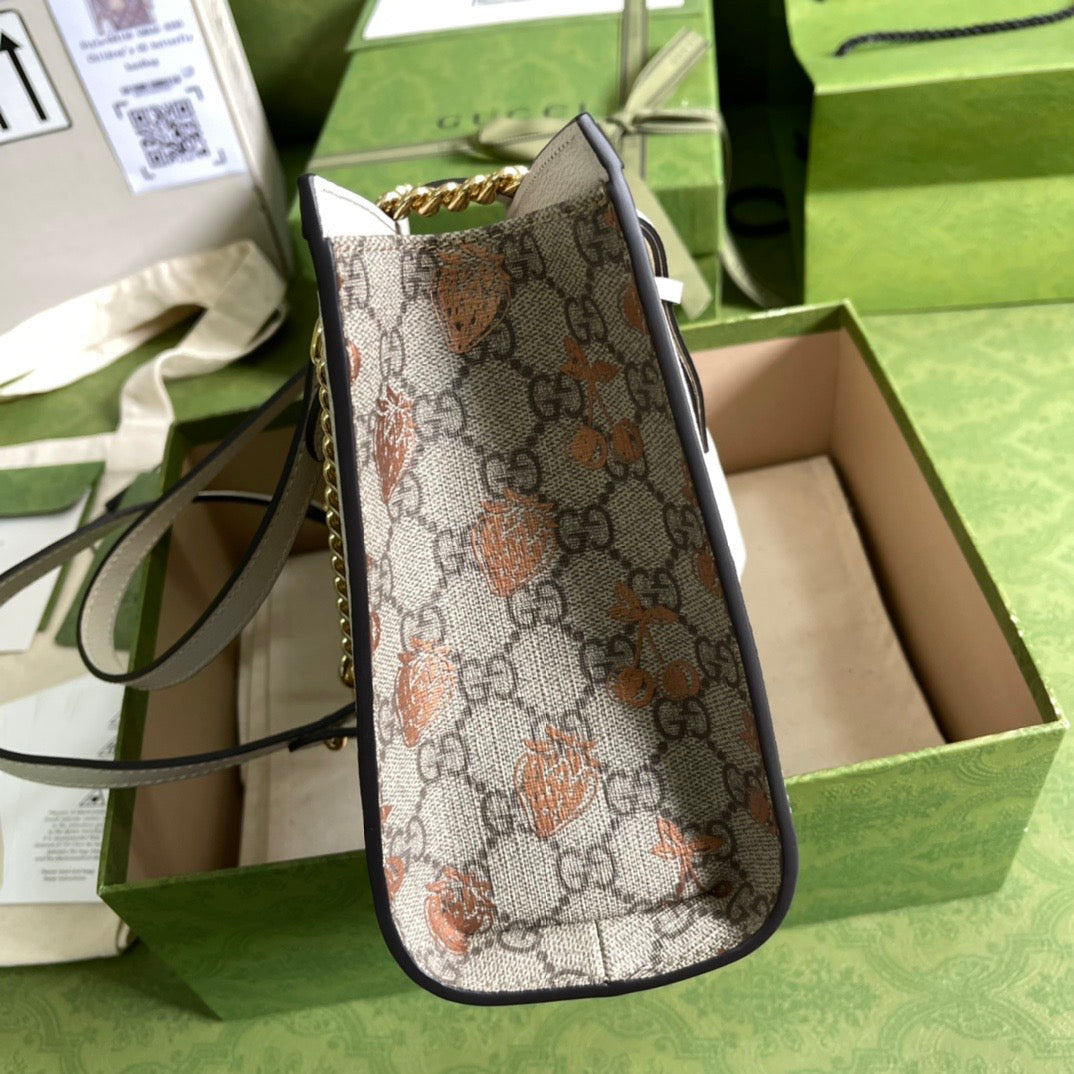 Luxury Gucci Padlock Small Berry Tote Bag