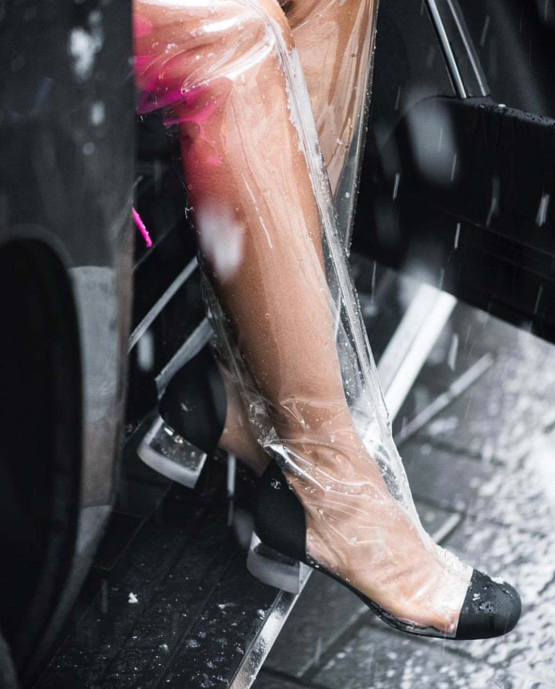 CHANEL CLEAR  PVC OVER THE KNEE BOOTS