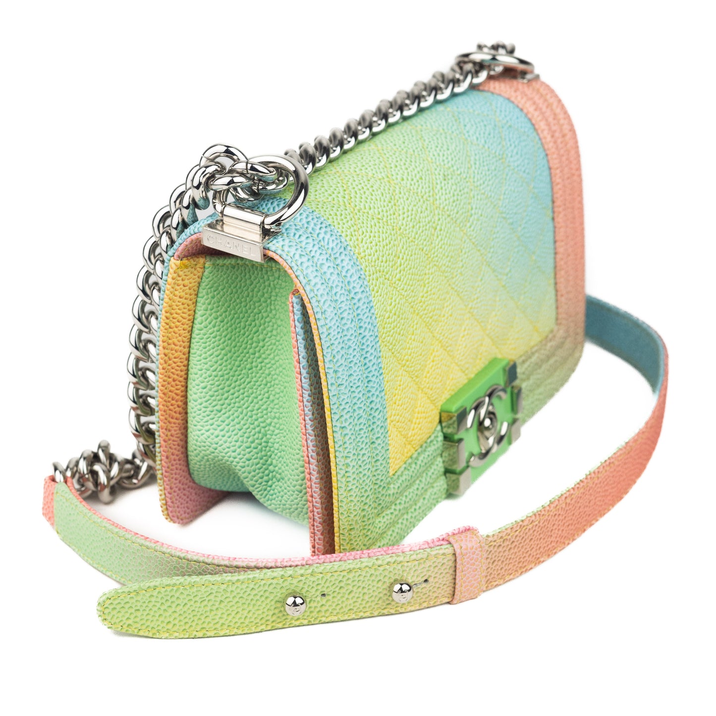 Chanel Caviar Quilted Rainbow Small Cuba Boy bag