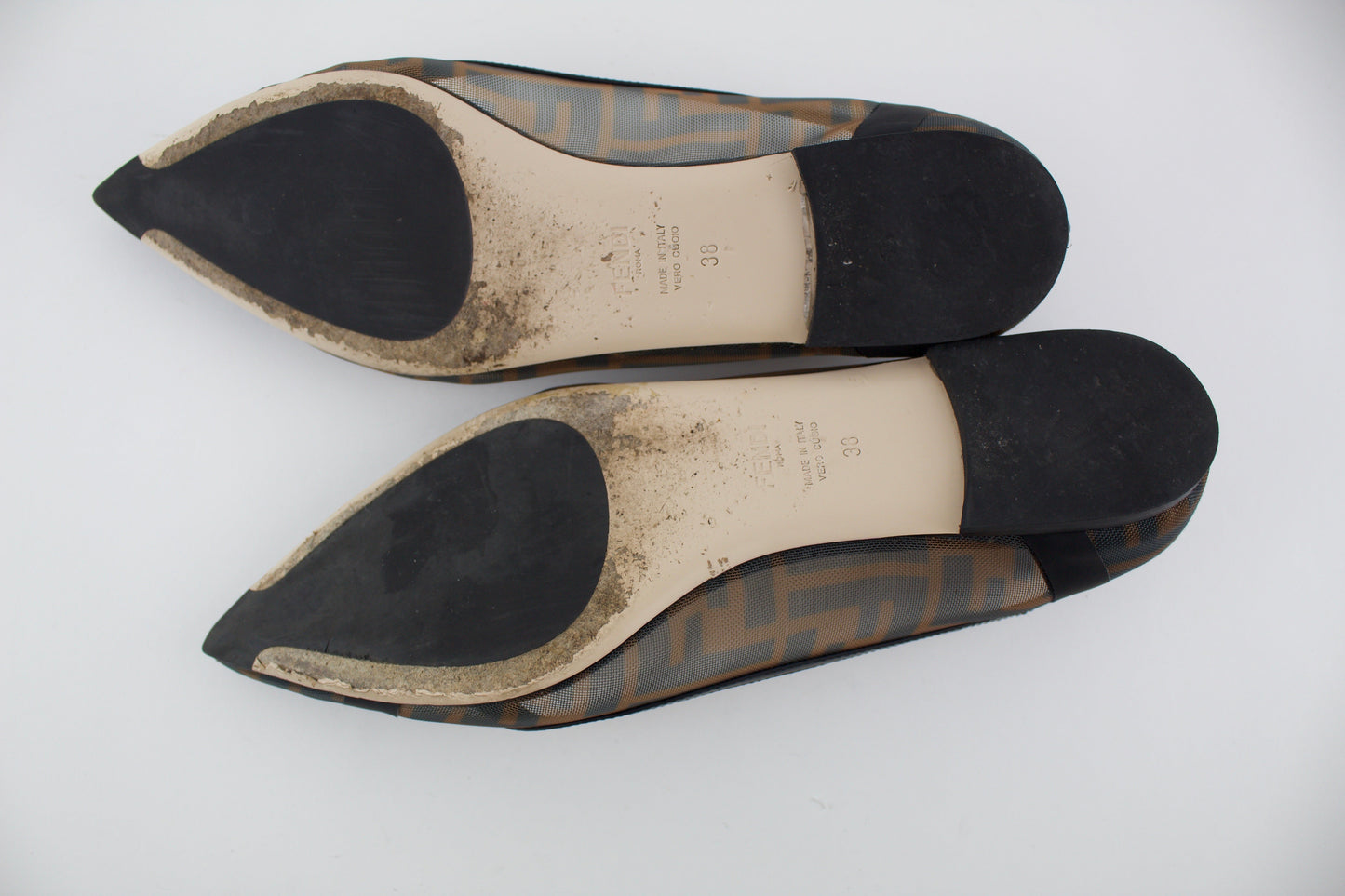 FENDI FF MESH COLIBRÌ BALLERINA FLATS