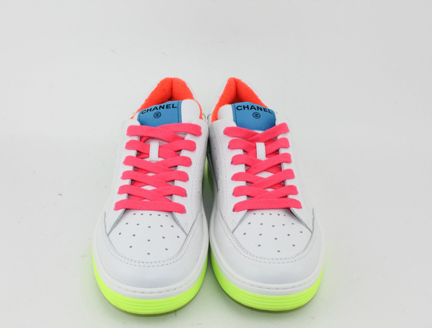 Chanel white and neon Sneakers