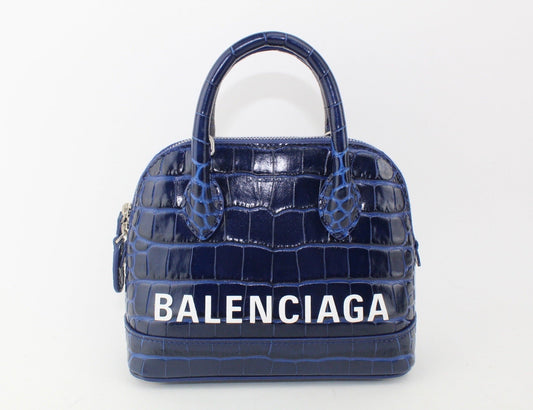 Balenciaga Ville Xxs Top Handle Croc Bag