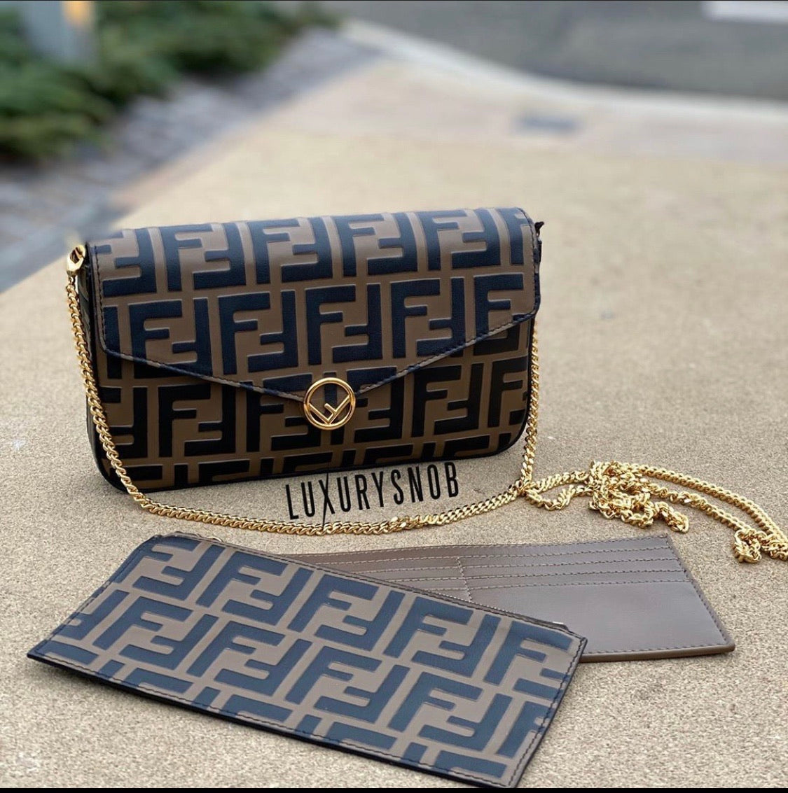 FENDI CHAIN WALLET WITH POUCHES