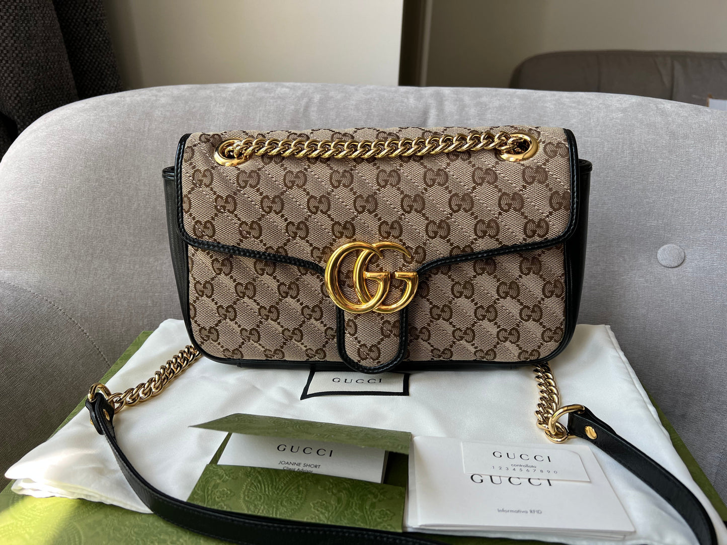 Luxury Gucci GG Beige Marmont Small Shoulder Bag ( 1,570)