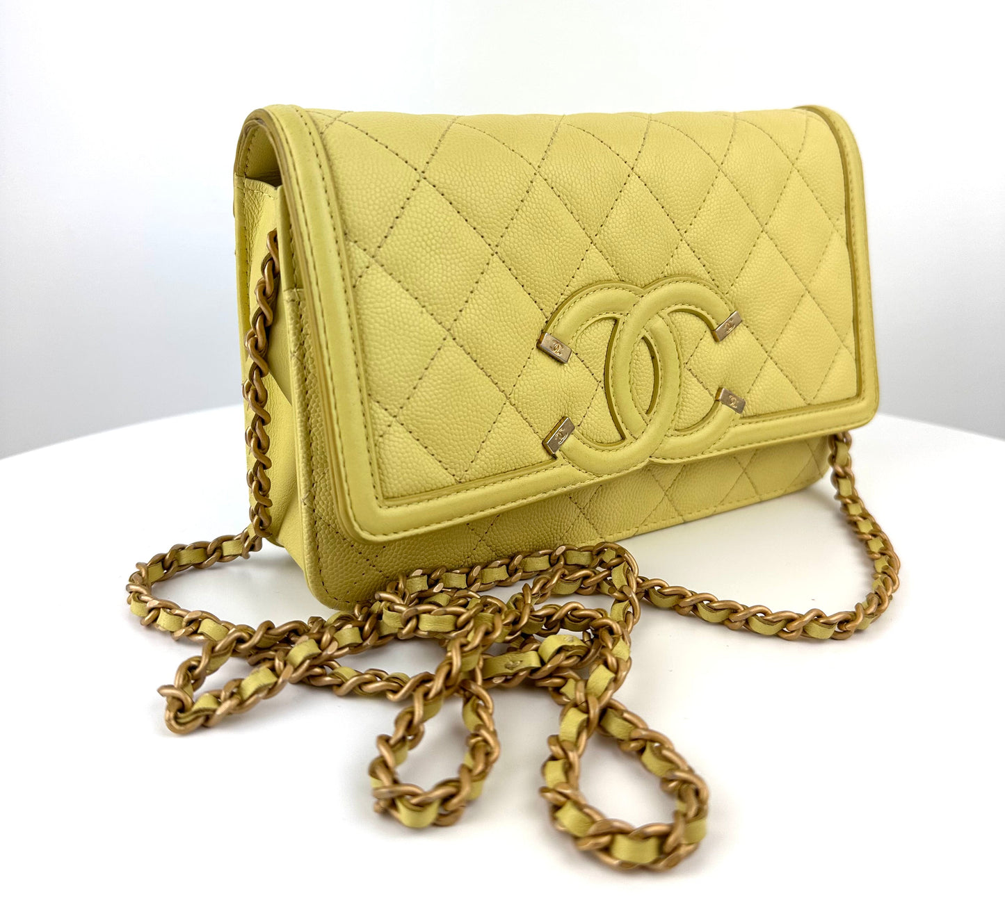 Chanel Wallet on Chain in Yellow