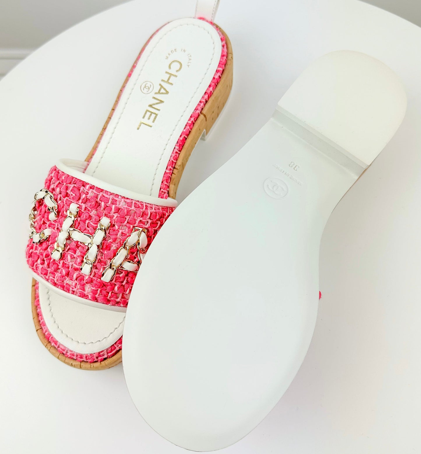 Chanel Tweed CHA NEL Mules