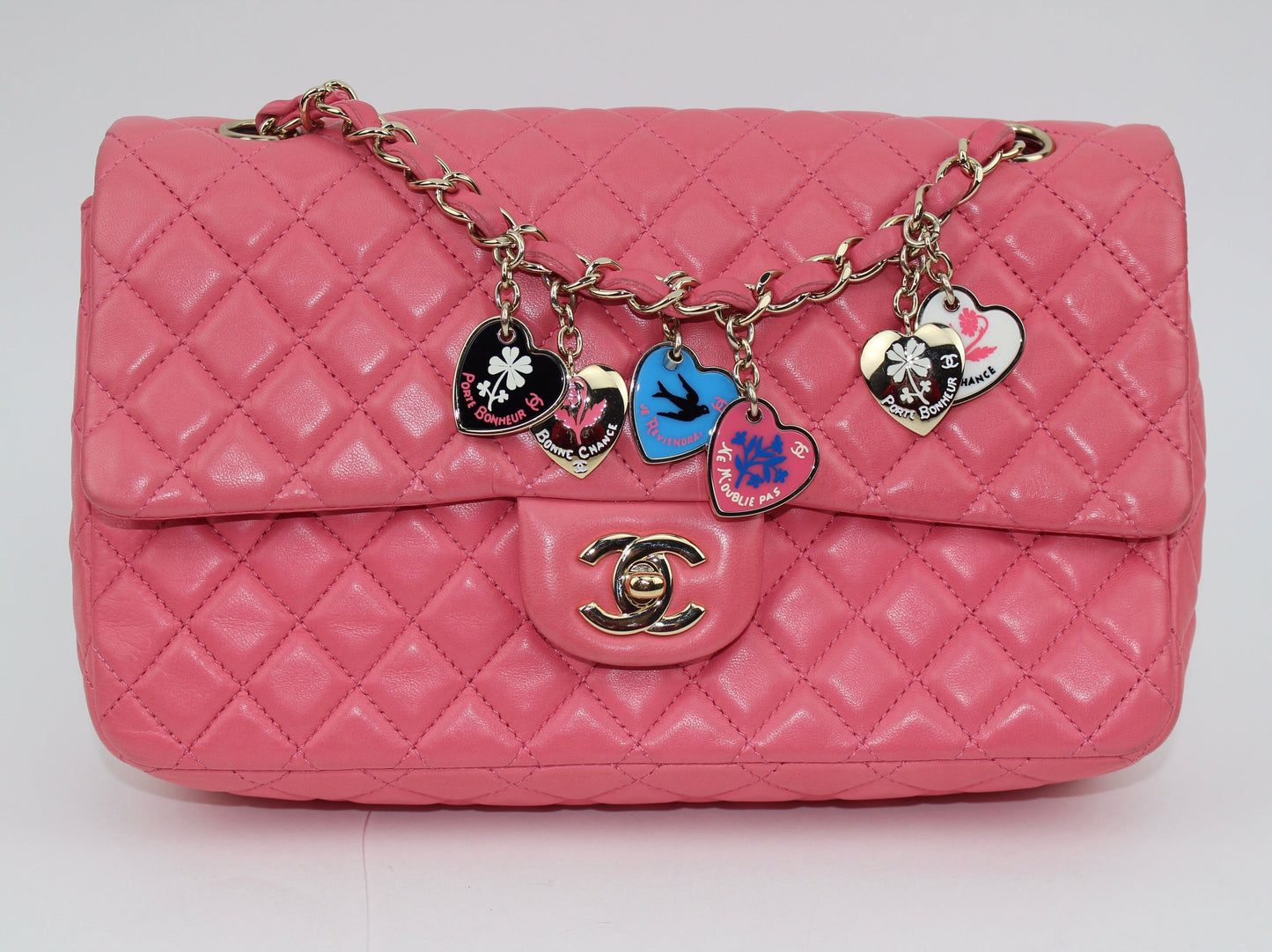 CHANEL SMALL LAMBSKIN FLAP BAG IN PINK