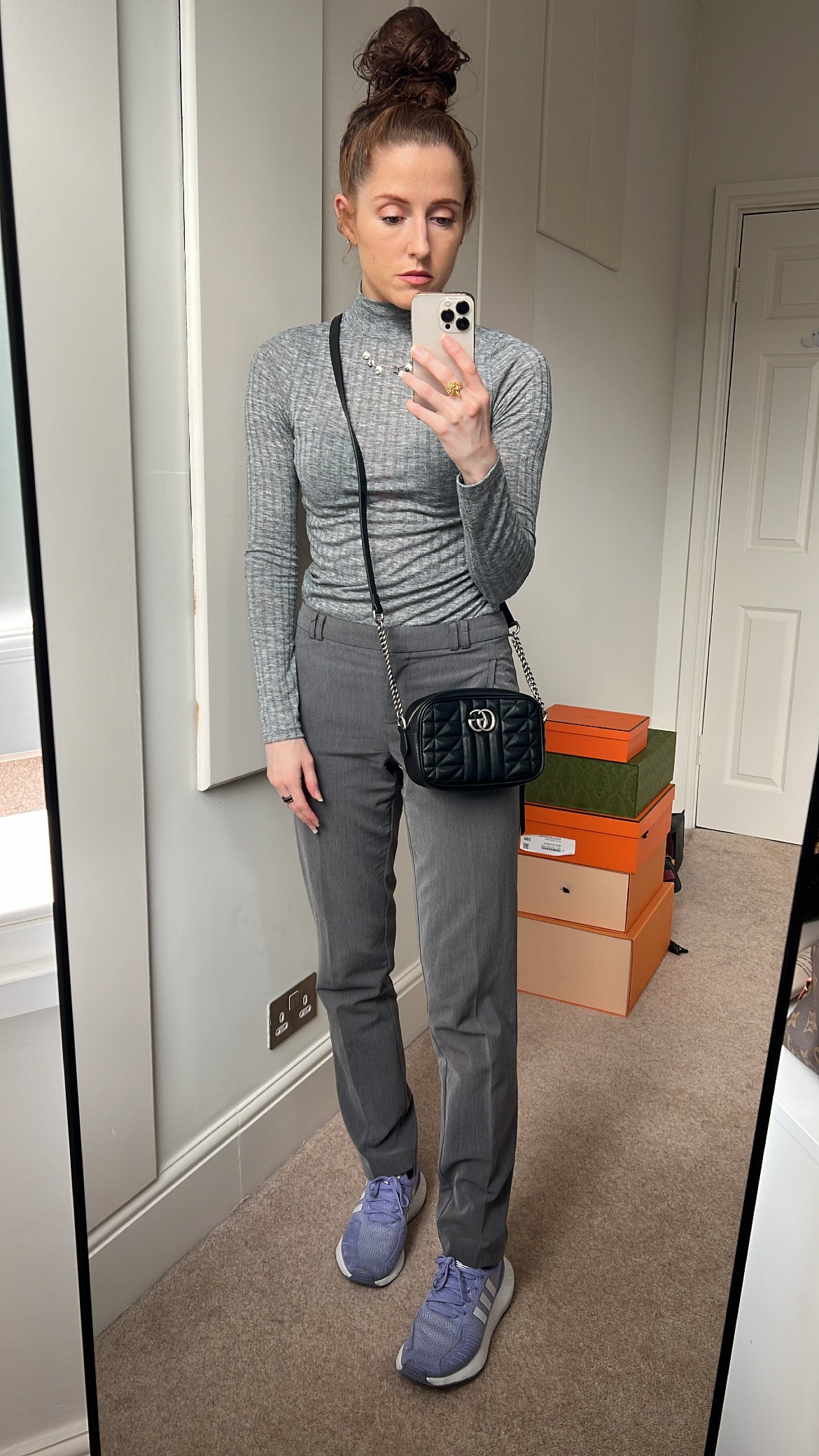 Luxury Gucci GG Black Aria Marmont Mini Shoulder Bag