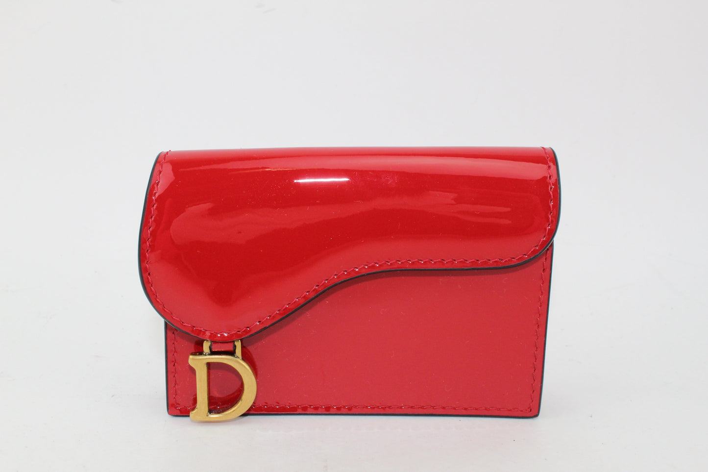 DIOR SADDLE FLAP CARD HOLDER RED
