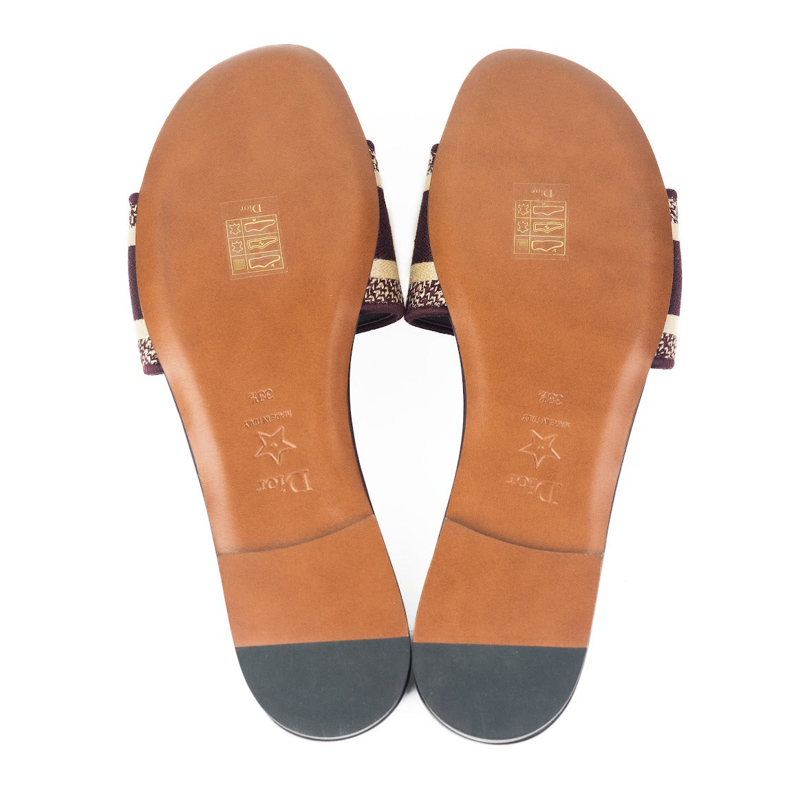 Dior Dway Slide Burgundy Embroidered Cotton
