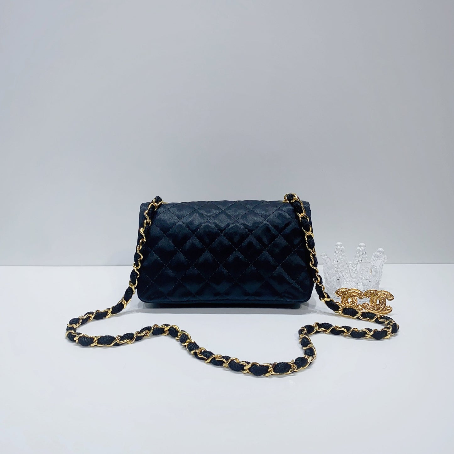 No.3824-Chanel Vintage Satin Mini Flap