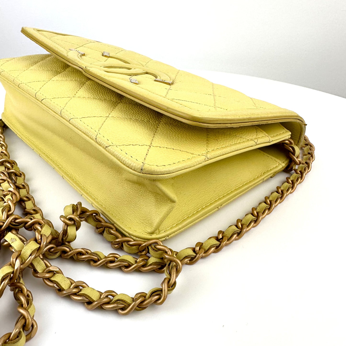 Chanel Wallet on Chain in Yellow