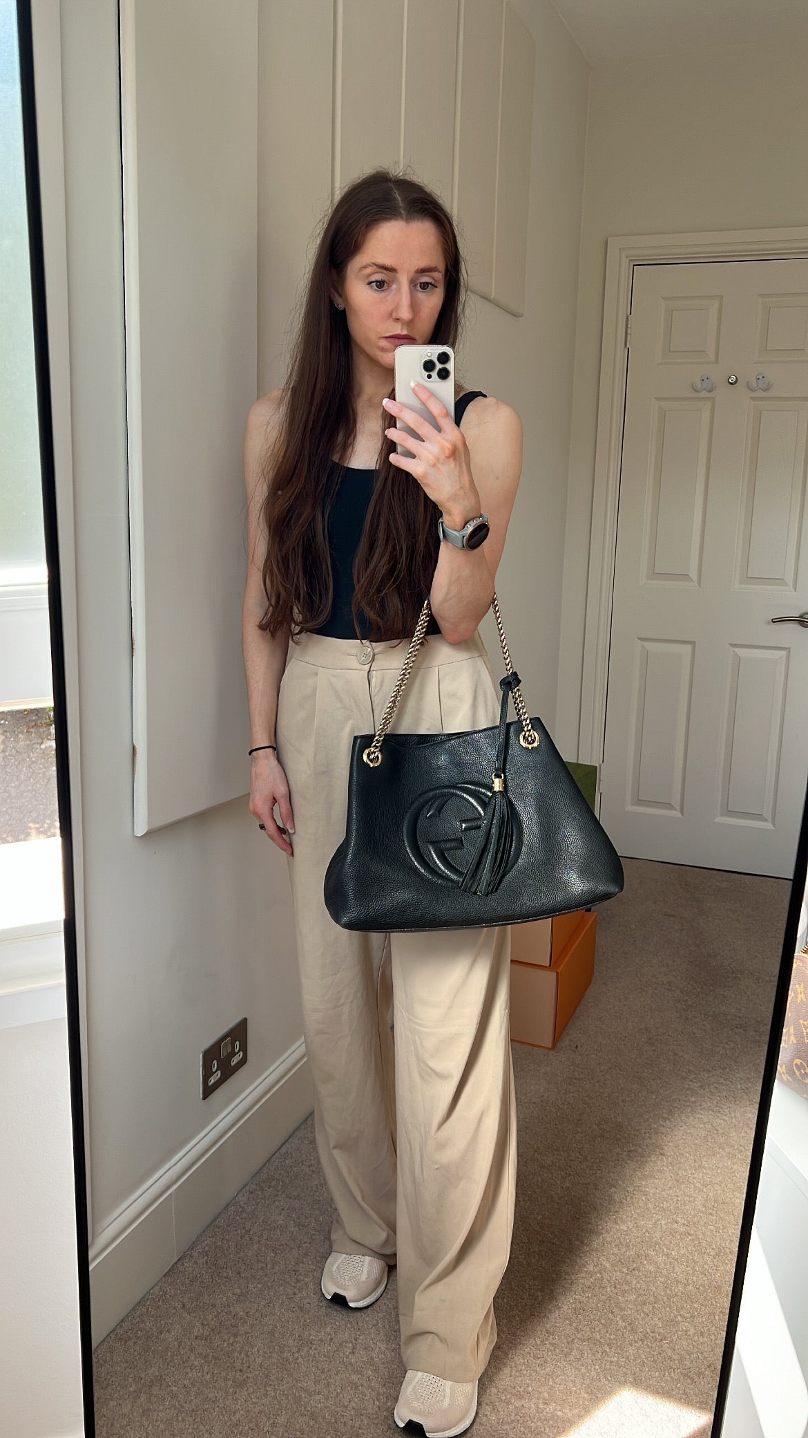 Luxury Gucci Trending 2025 Black Soho Chain Tote