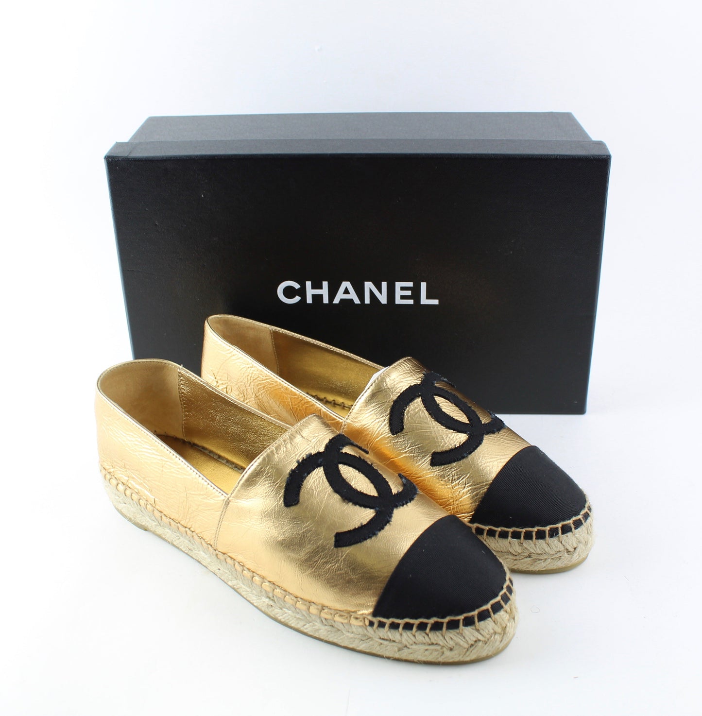 Chanel Espadrilles Gold & Black