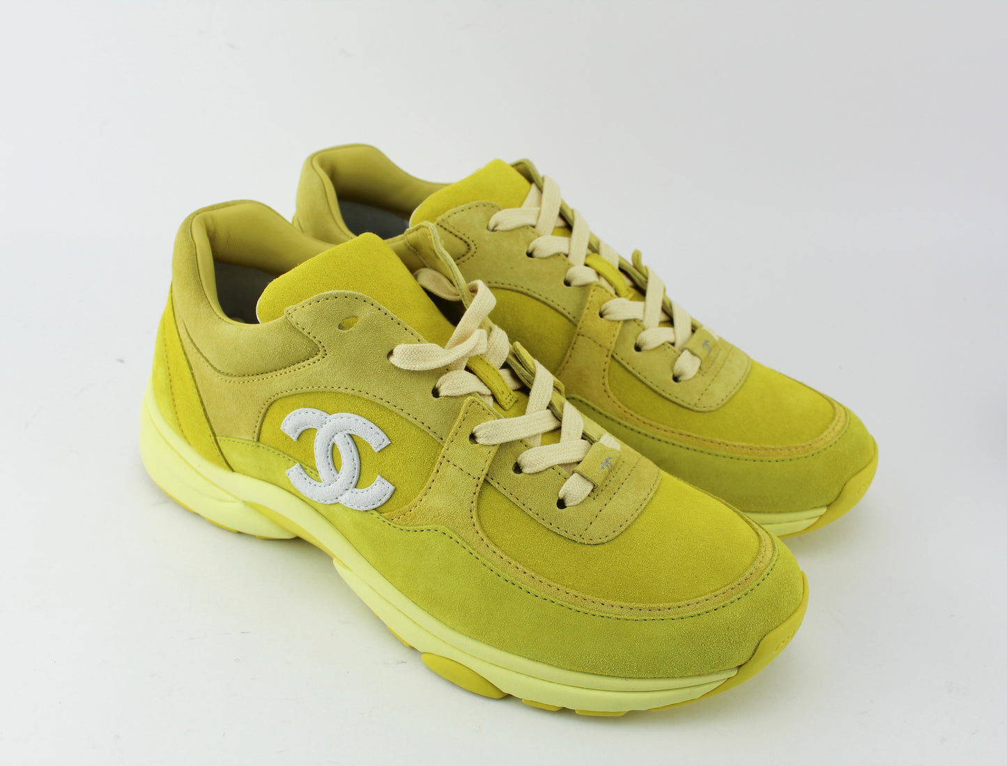 Chanel Yellow Cross Trainer Sneakers