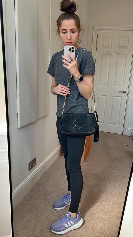 Luxury Gucci Rose Beige Soho Disco Crossbody Flap Bag