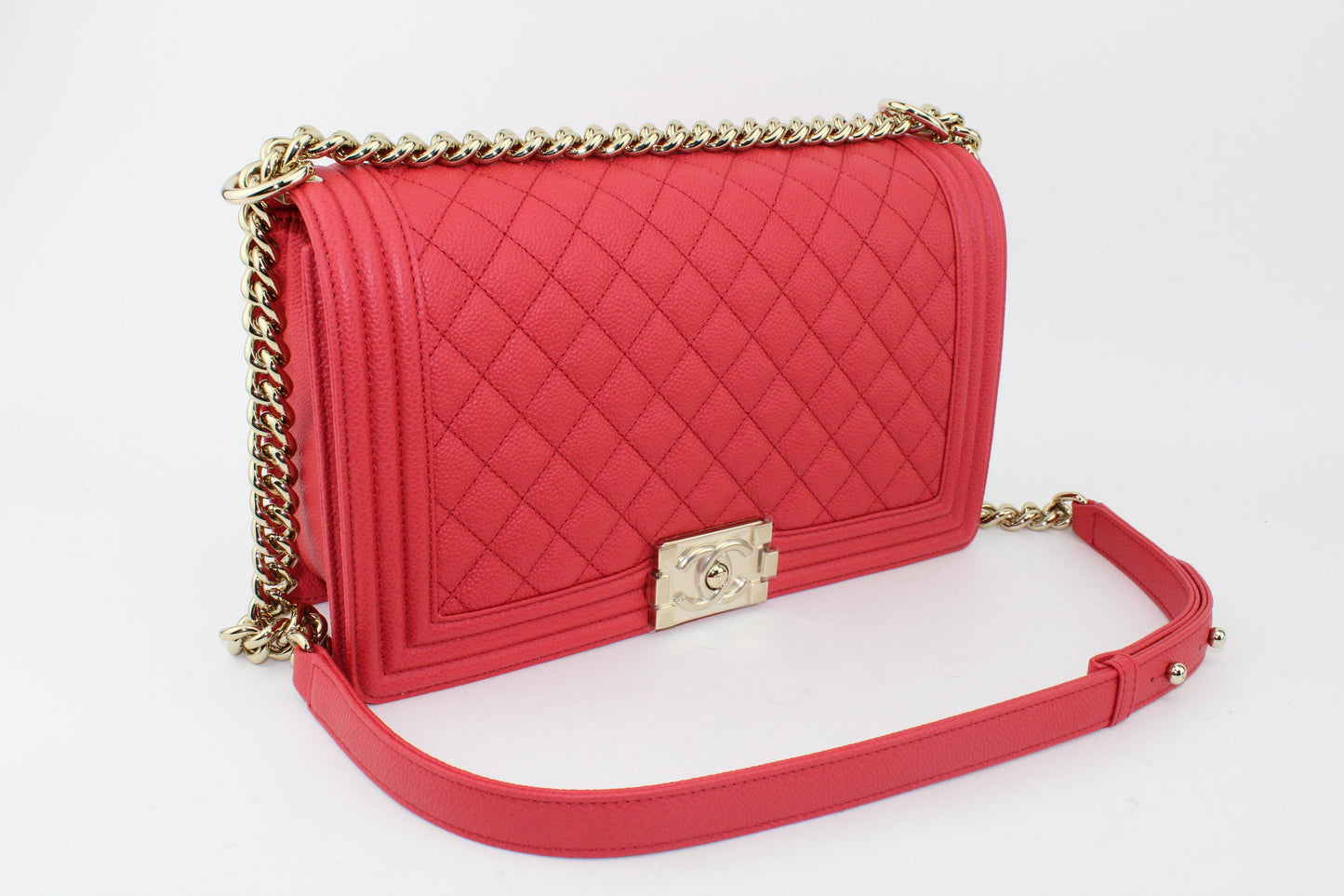 Chanel Large Caviar Boy Bag Red