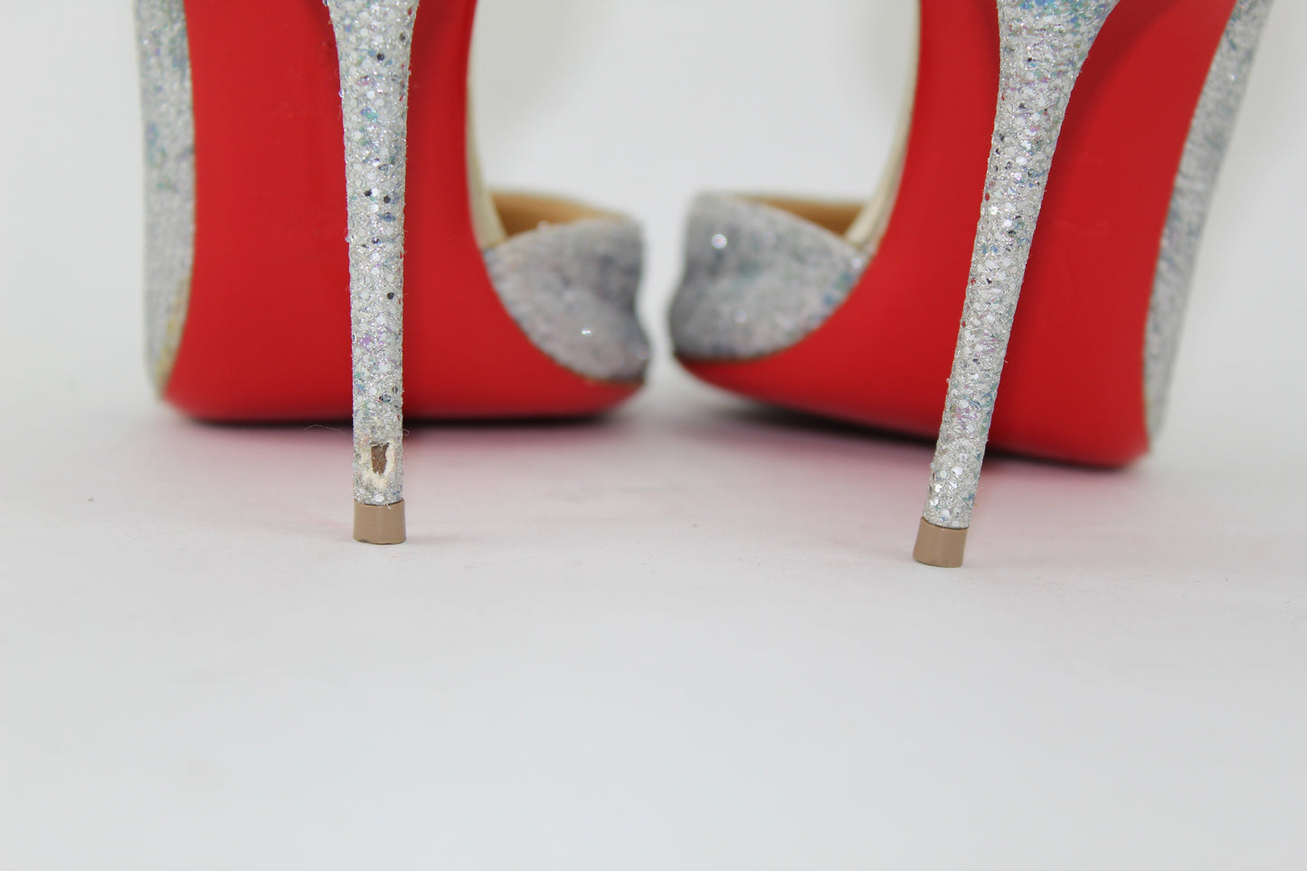CHRISTIAN LOUBOUTIN IRIZA HALF D'ORSAY GLITTER PUMP SIZE 39