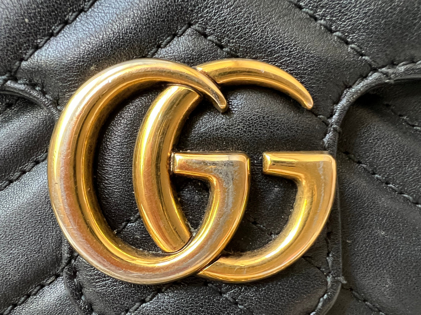 Luxury Gucci GG Black Marmont Super Mini Shoulder Bag