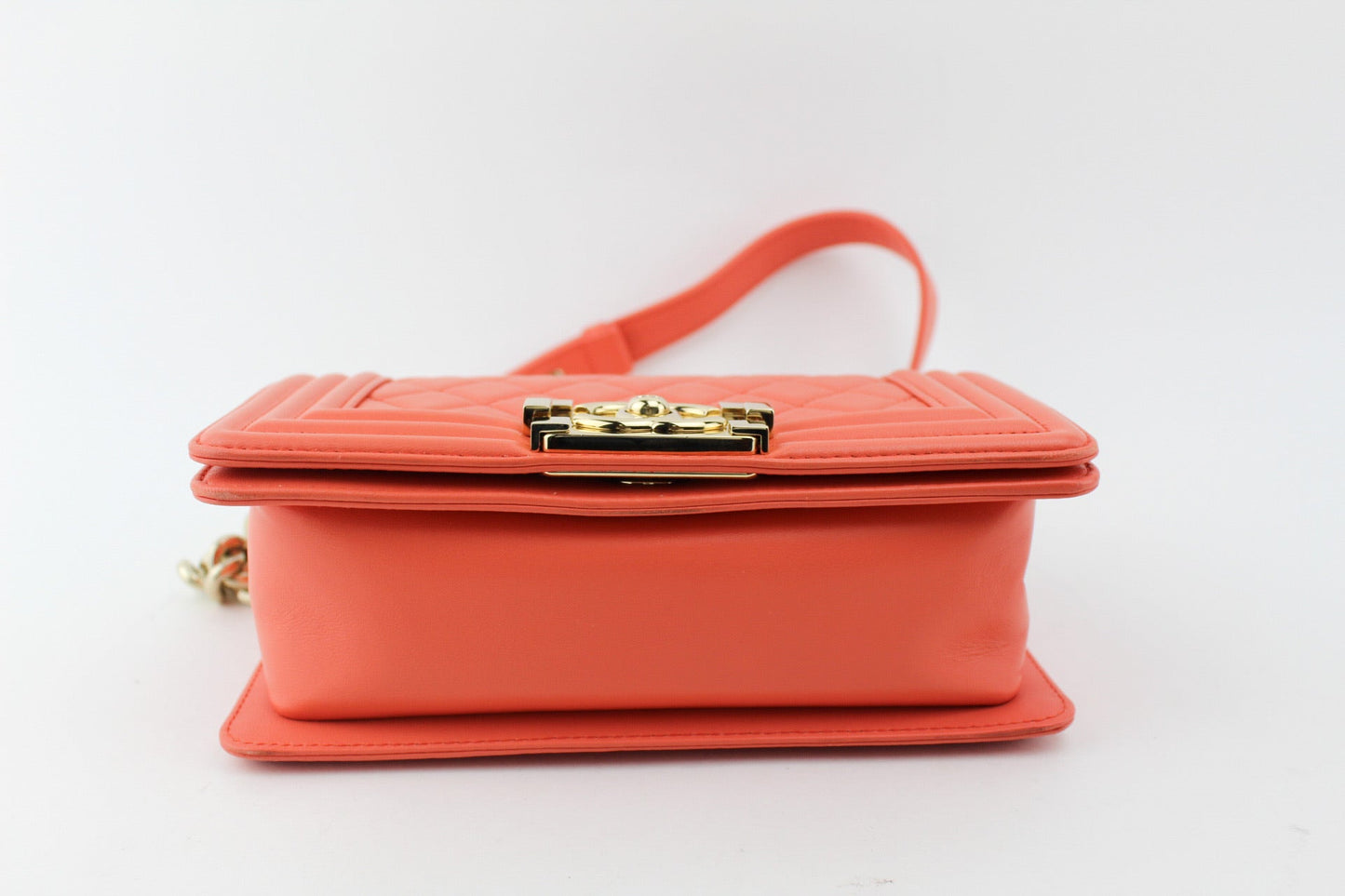 CHANEL SMALL BOY BAG LIGHT ORANGE