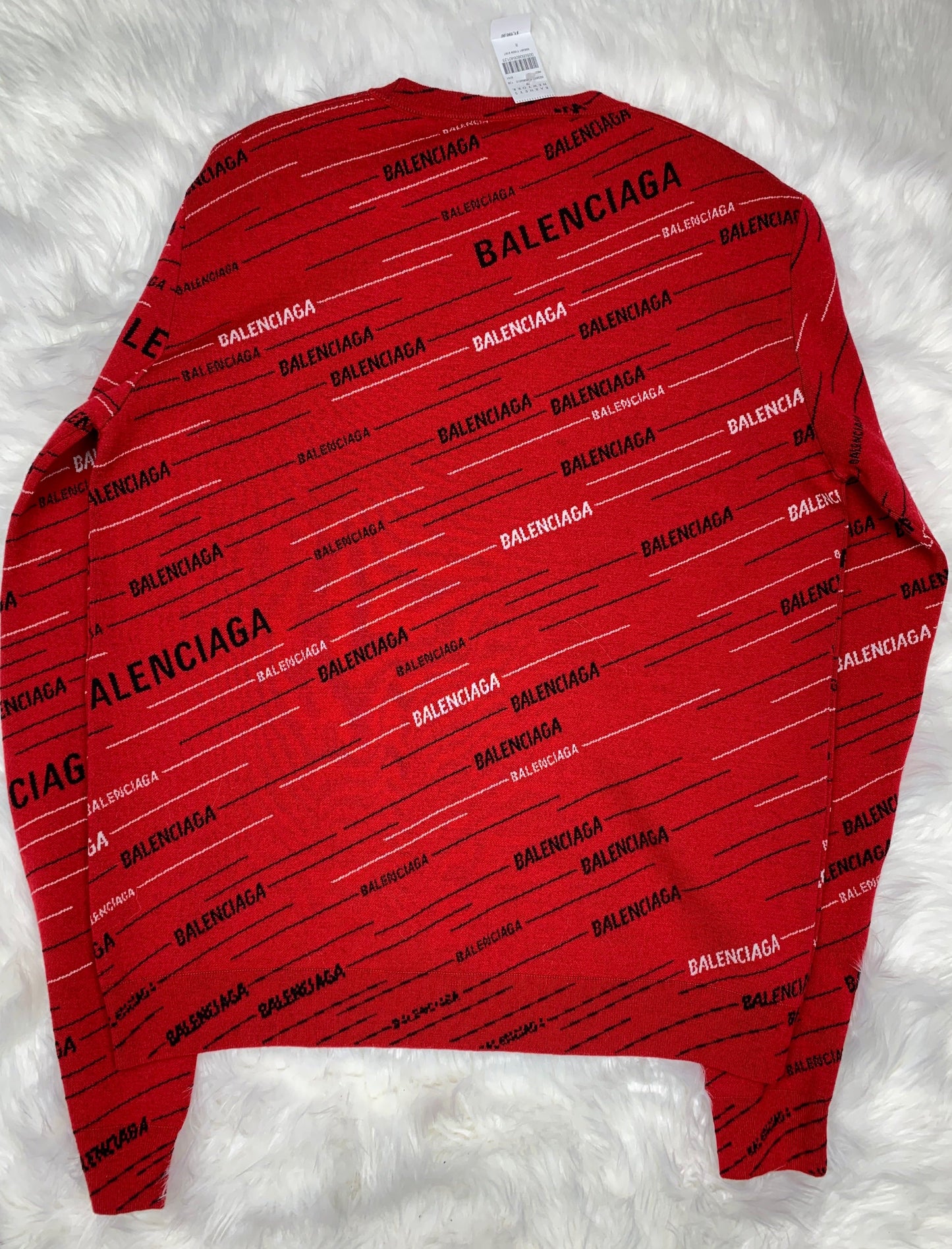 Balenciaga Logo Print Wool Jumper