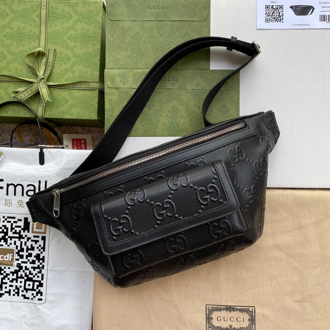 Luxury Gucci GG Embossed Belt Bag