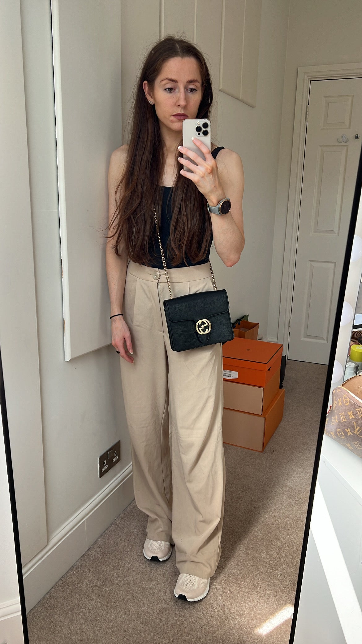 Luxury Gucci Interlocking GG Black Small Shoulder Bag