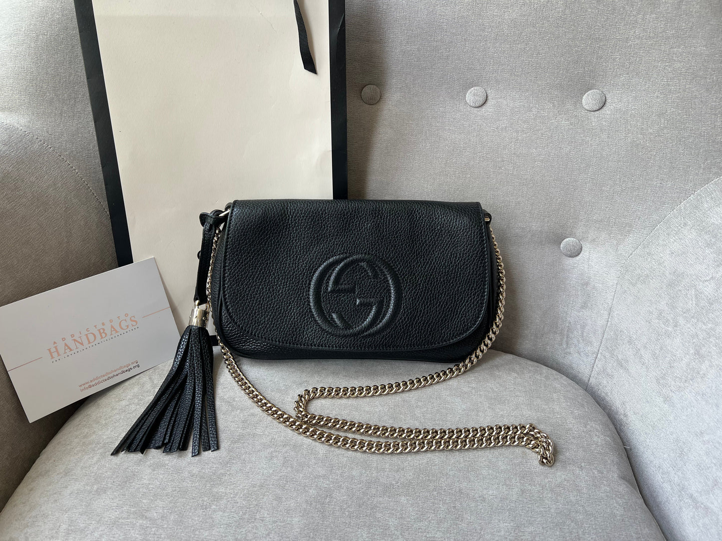 Luxury Gucci Trending 2025 Black Soho Disco Crossbody Flap Bag