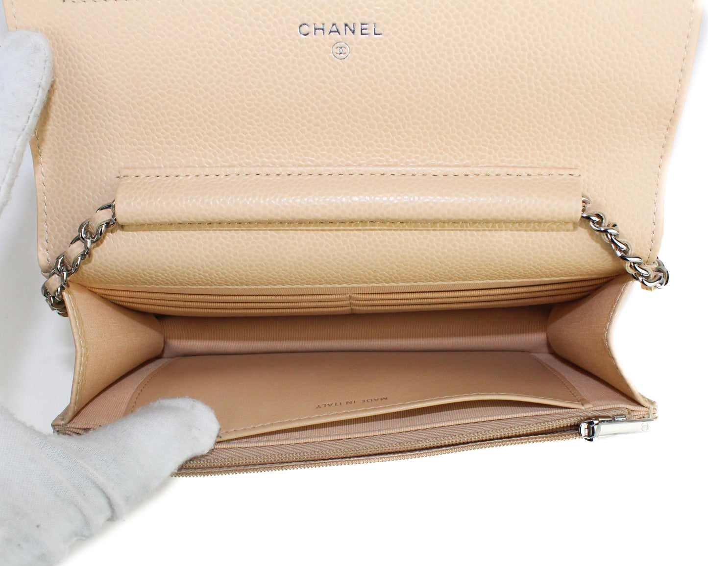 Chanel Classic Wallet on Chain Beige