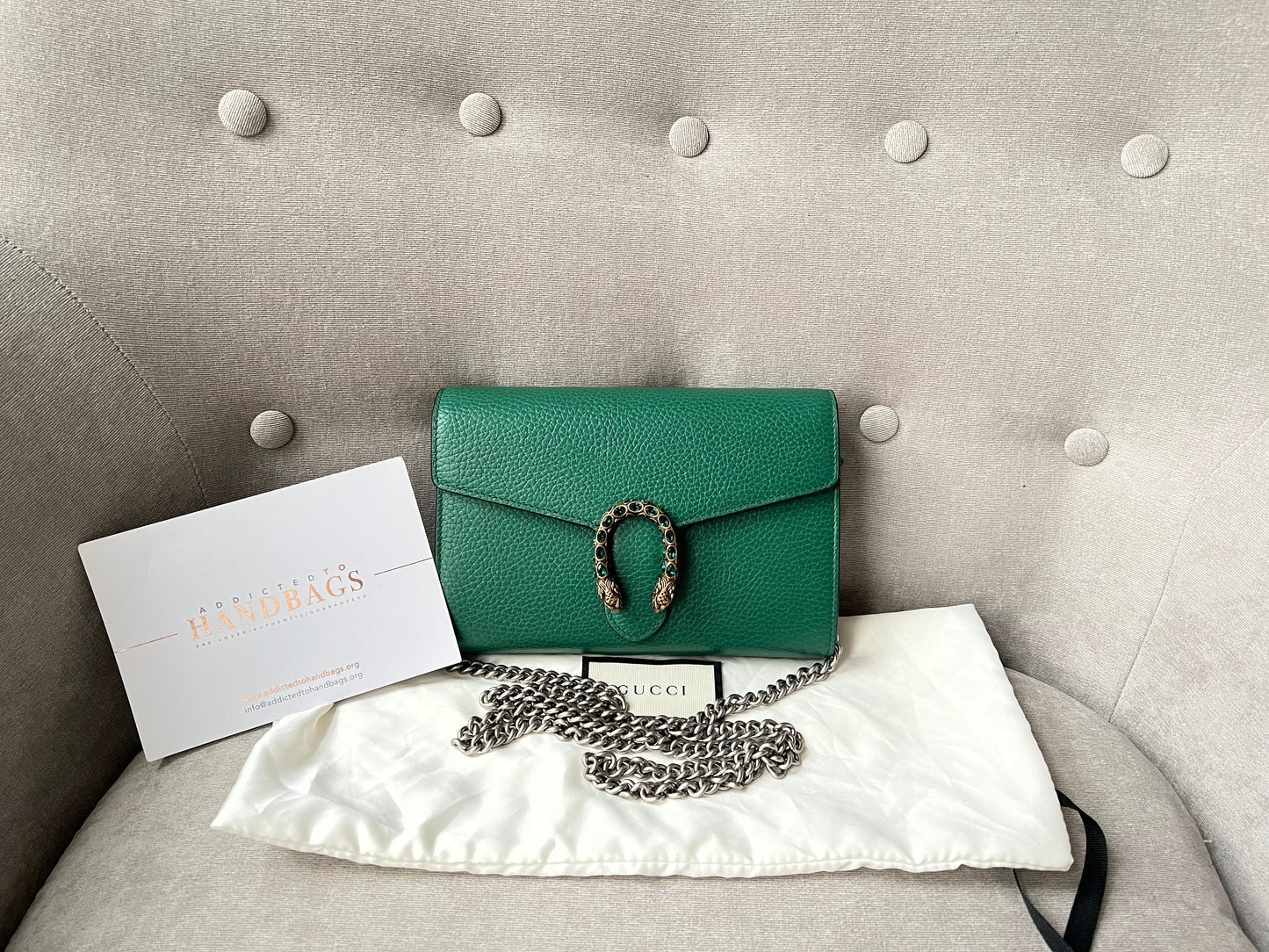 Luxury Gucci Dionysus Green Mini Chain Bag ( 1340)