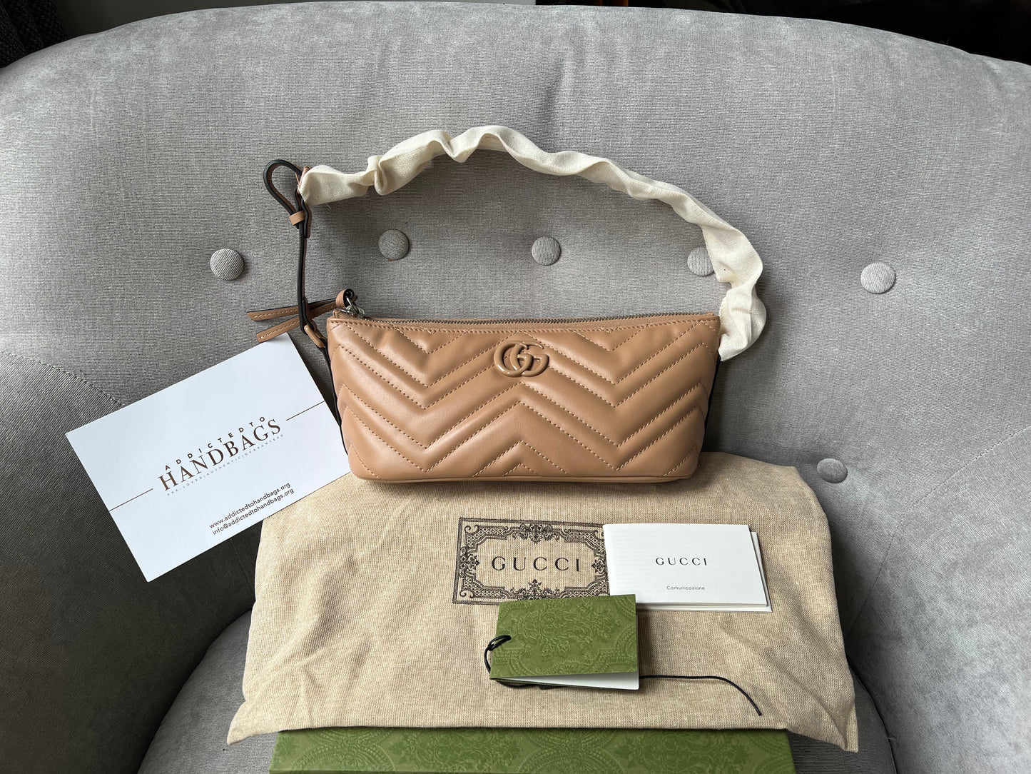 Luxury Gucci GG Rose Beige Marmont Shoulder Bag