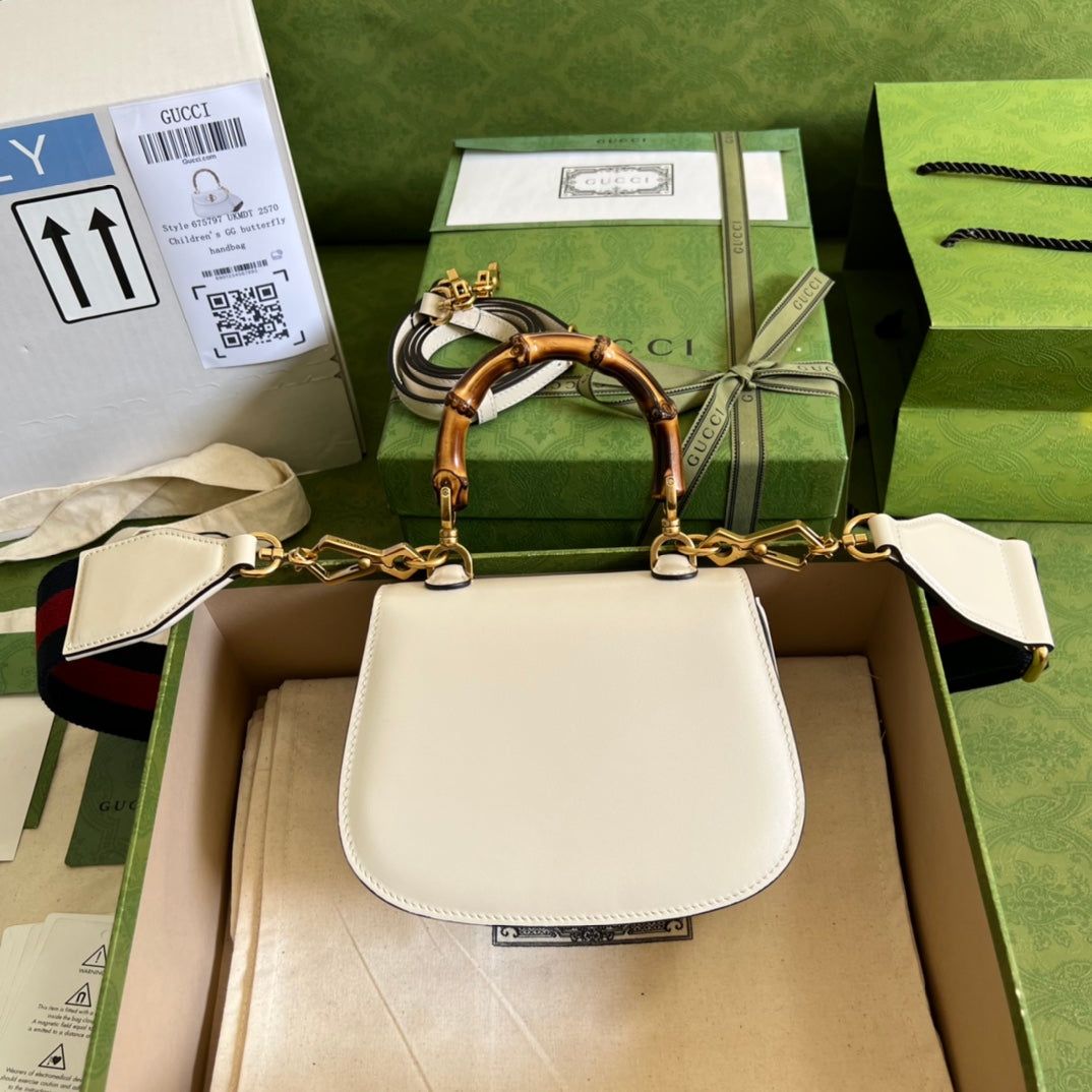 Luxury Gucci Small Top Handle Bag With Bamboo