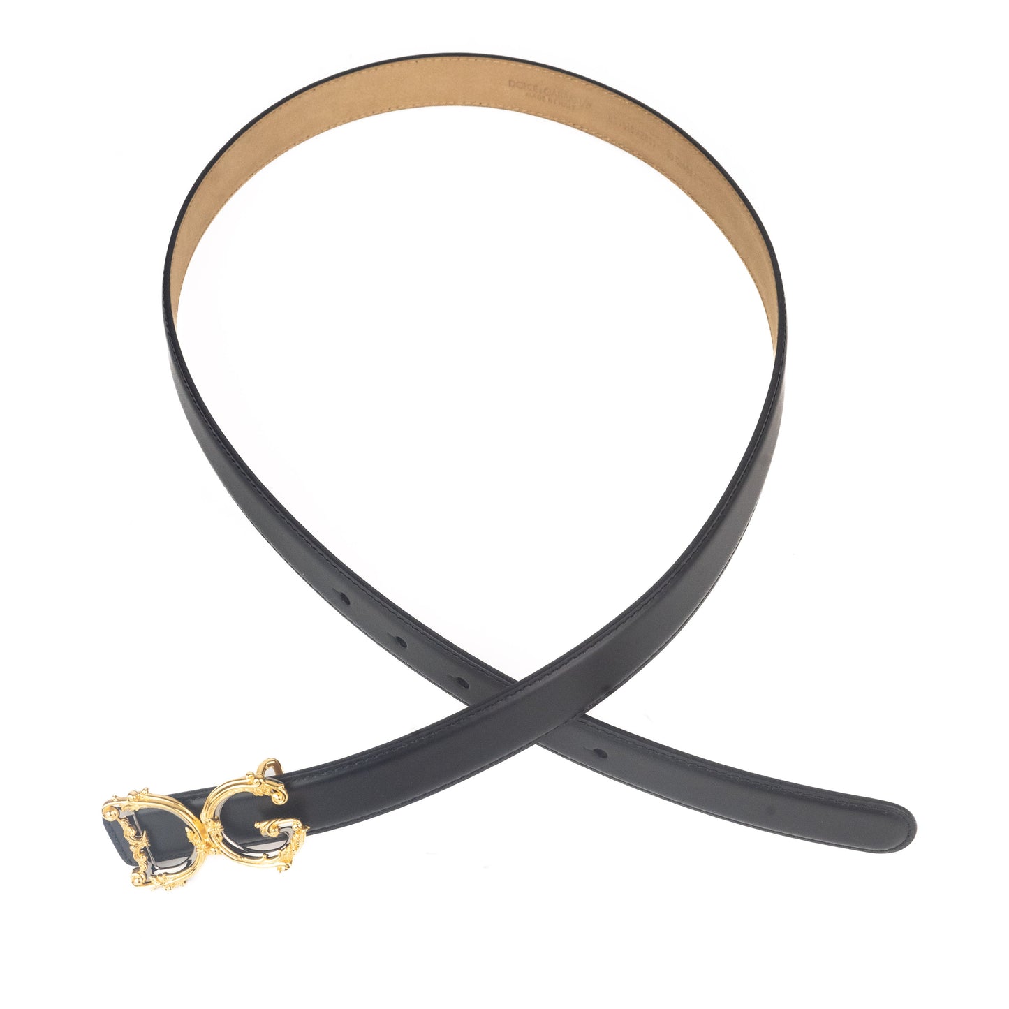 Dolce & Gabbana Leather belt with baroque DG logo